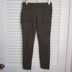 Joie Jeans Skinny Military Cargo Utility Pants in Army Green sz 25
